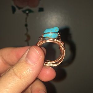 Copper and turquoise ring
